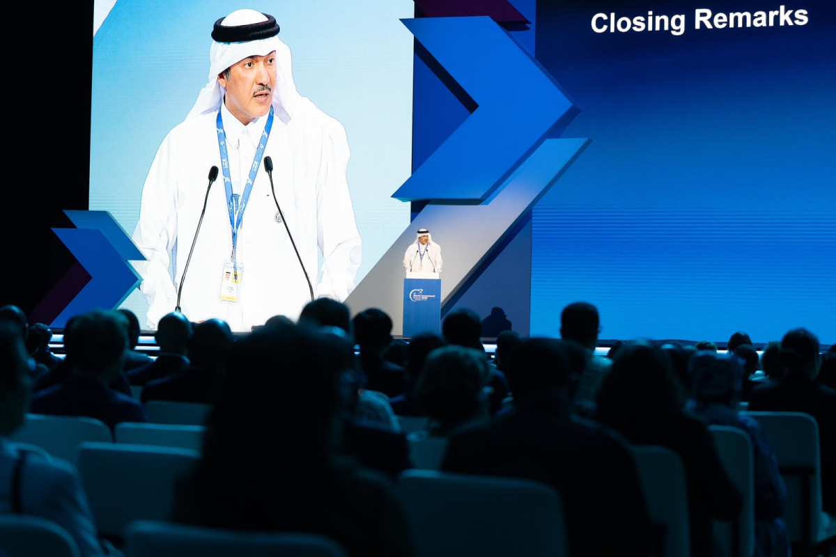 Minister of State for Foreign Trade H E Dr. Ahmad bin Mohammed Al Sayed addressing the forum.