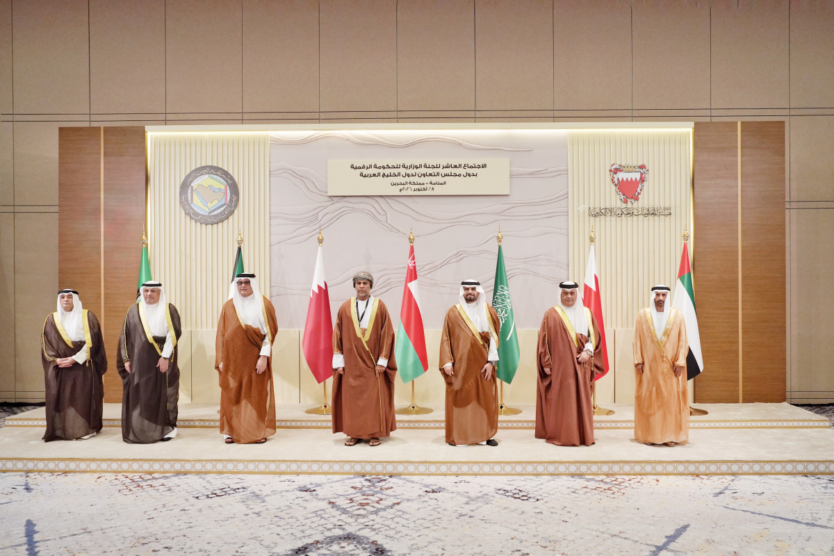 Minister of Communications and Information Technology H E Mohammed bin Ali Al Mannai with other officials during the event.
